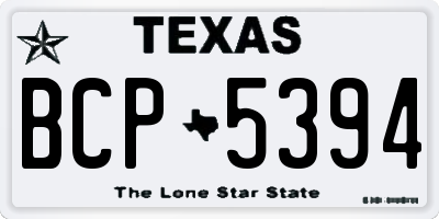 TX license plate BCP5394