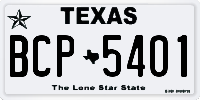 TX license plate BCP5401
