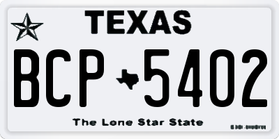 TX license plate BCP5402