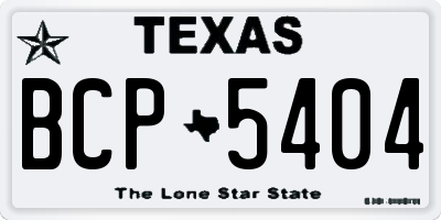 TX license plate BCP5404