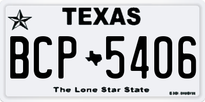 TX license plate BCP5406