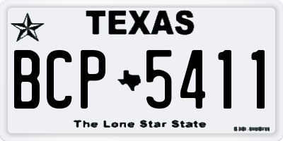 TX license plate BCP5411