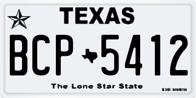 TX license plate BCP5412