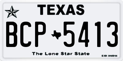 TX license plate BCP5413