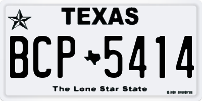TX license plate BCP5414