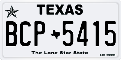 TX license plate BCP5415