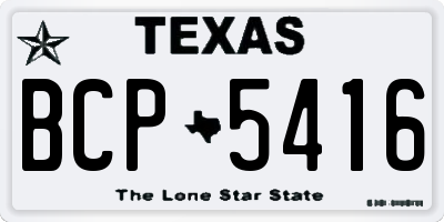 TX license plate BCP5416