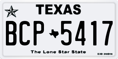 TX license plate BCP5417