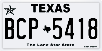 TX license plate BCP5418