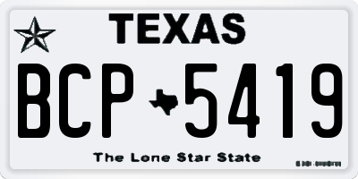 TX license plate BCP5419