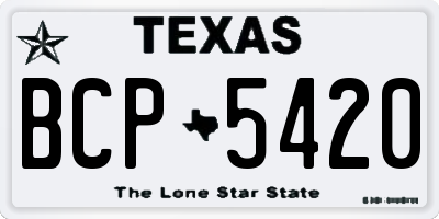 TX license plate BCP5420