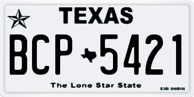 TX license plate BCP5421