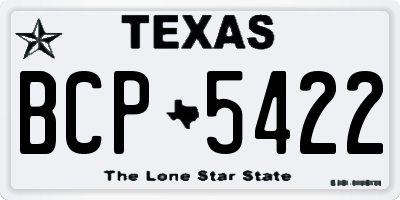TX license plate BCP5422