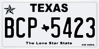 TX license plate BCP5423