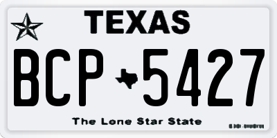 TX license plate BCP5427