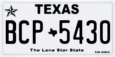 TX license plate BCP5430
