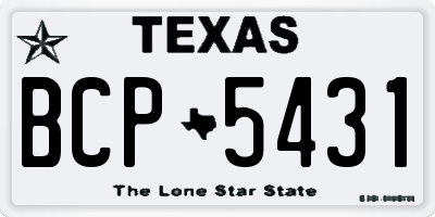 TX license plate BCP5431
