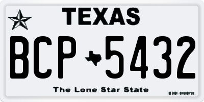 TX license plate BCP5432