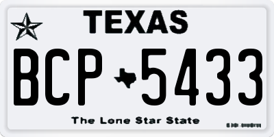 TX license plate BCP5433