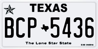 TX license plate BCP5436