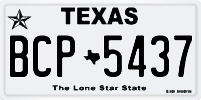 TX license plate BCP5437