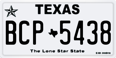 TX license plate BCP5438