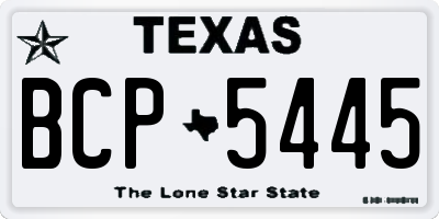 TX license plate BCP5445