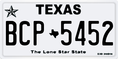 TX license plate BCP5452