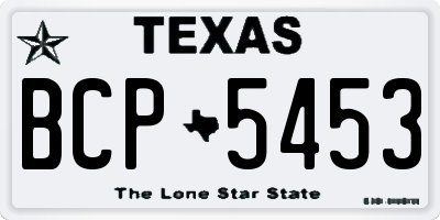 TX license plate BCP5453
