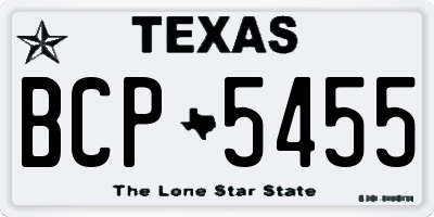 TX license plate BCP5455