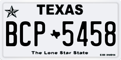 TX license plate BCP5458