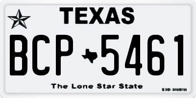TX license plate BCP5461