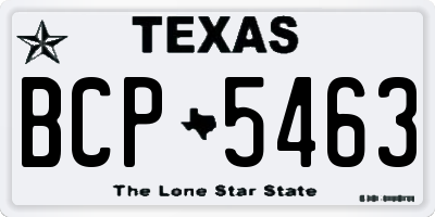 TX license plate BCP5463
