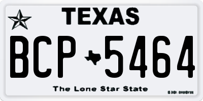 TX license plate BCP5464