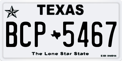 TX license plate BCP5467