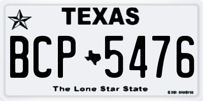 TX license plate BCP5476
