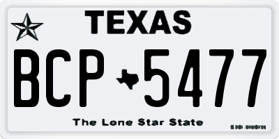 TX license plate BCP5477