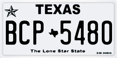 TX license plate BCP5480