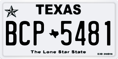 TX license plate BCP5481