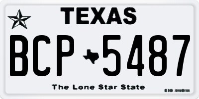 TX license plate BCP5487