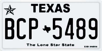 TX license plate BCP5489