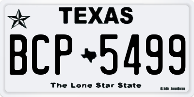 TX license plate BCP5499