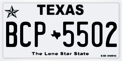 TX license plate BCP5502