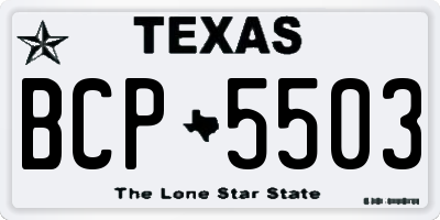 TX license plate BCP5503
