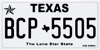 TX license plate BCP5505
