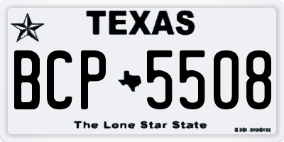 TX license plate BCP5508