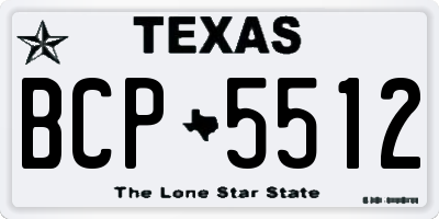 TX license plate BCP5512