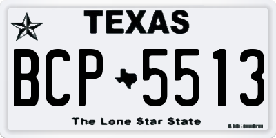 TX license plate BCP5513