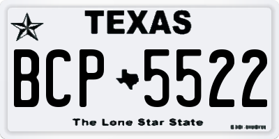 TX license plate BCP5522