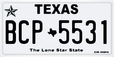 TX license plate BCP5531